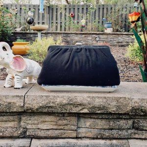 1950s  Black Fabric Evening Bag